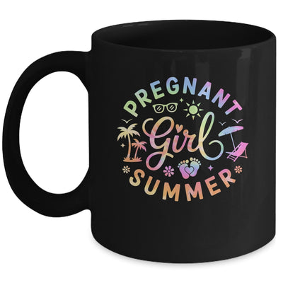 Pregnant Girl Summer Pregnancy Reveal Baby Announcement Mug | teecentury