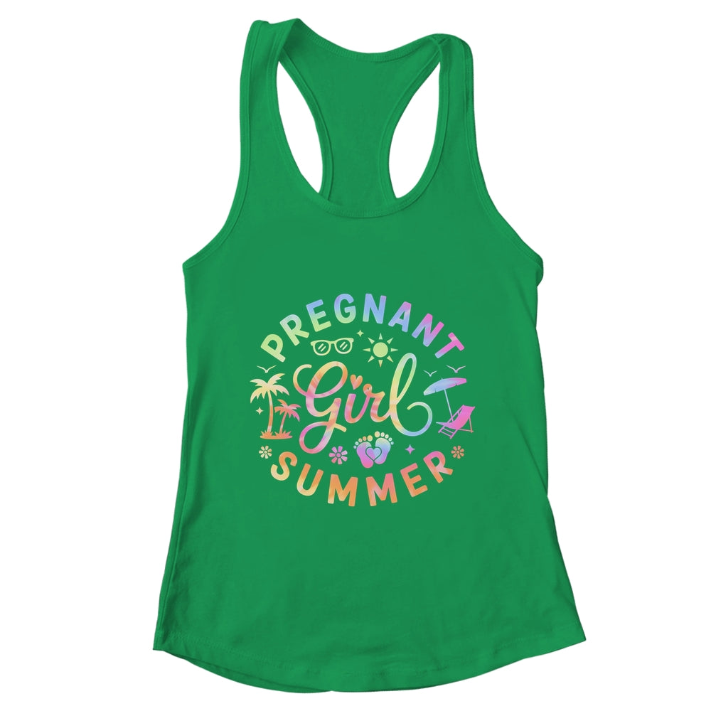 Pregnant Girl Summer Pregnancy Reveal Baby Announcement Shirt & Tank Top | teecentury