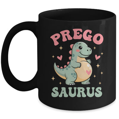 Pregosaurus Cute Retro Mommy Dinosaur Pregnancy Announcement Mug | teecentury