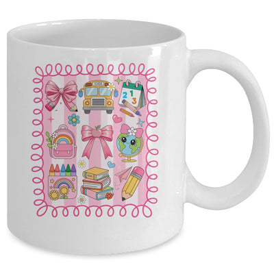 Preppy Back To School Coquette First Day Of School Bus Mug | teecentury