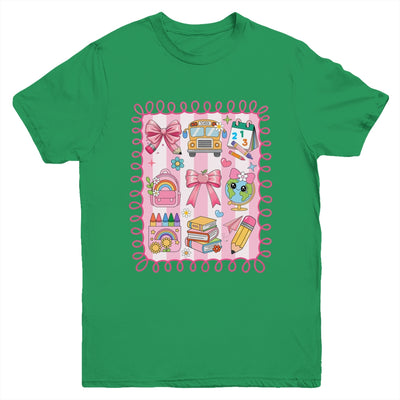 Preppy Back To School Coquette First Day Of School Bus Youth Shirt | teecentury