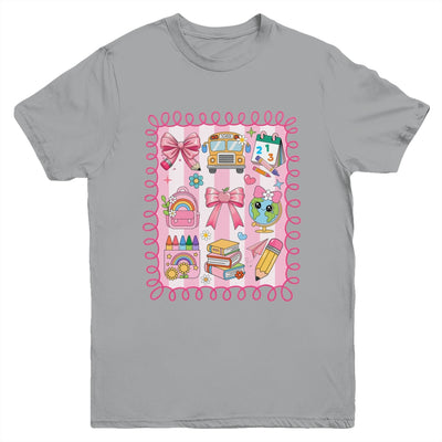 Preppy Back To School Coquette First Day Of School Bus Youth Shirt | teecentury