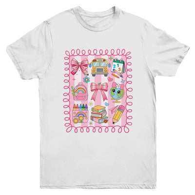 Preppy Back To School Coquette First Day Of School Bus Youth Shirt | teecentury