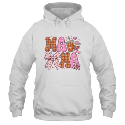 Preppy Coffee Mama Coquette Bow Checkered Mom Mothers Day Shirt & Tank Top | teecentury