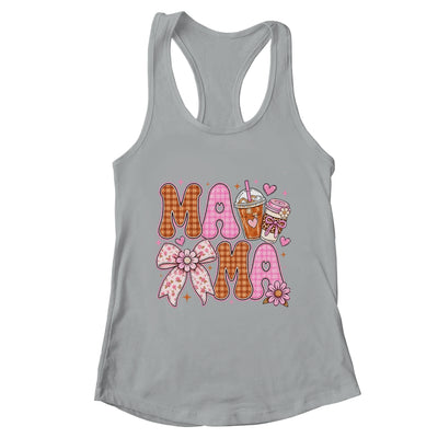 Preppy Coffee Mama Coquette Bow Checkered Mom Mothers Day Shirt & Tank Top | teecentury