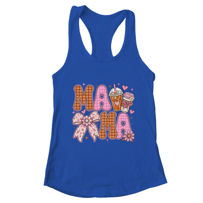 Preppy Coffee Mama Coquette Bow Checkered Mom Mothers Day Shirt & Tank Top | teecentury