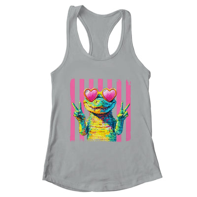 Preppy Crocodile Alligator Beach Vacation Summer Peace Sign Shirt & Tank Top | teecentury