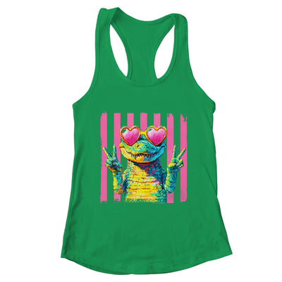 Preppy Crocodile Alligator Beach Vacation Summer Peace Sign Shirt & Tank Top | teecentury