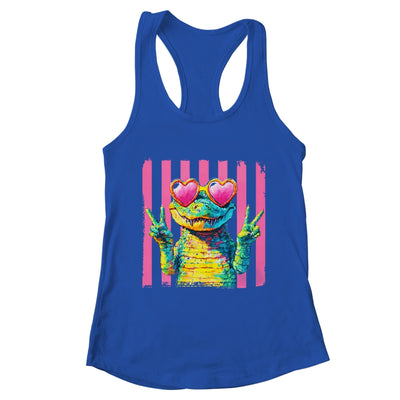 Preppy Crocodile Alligator Beach Vacation Summer Peace Sign Shirt & Tank Top | teecentury