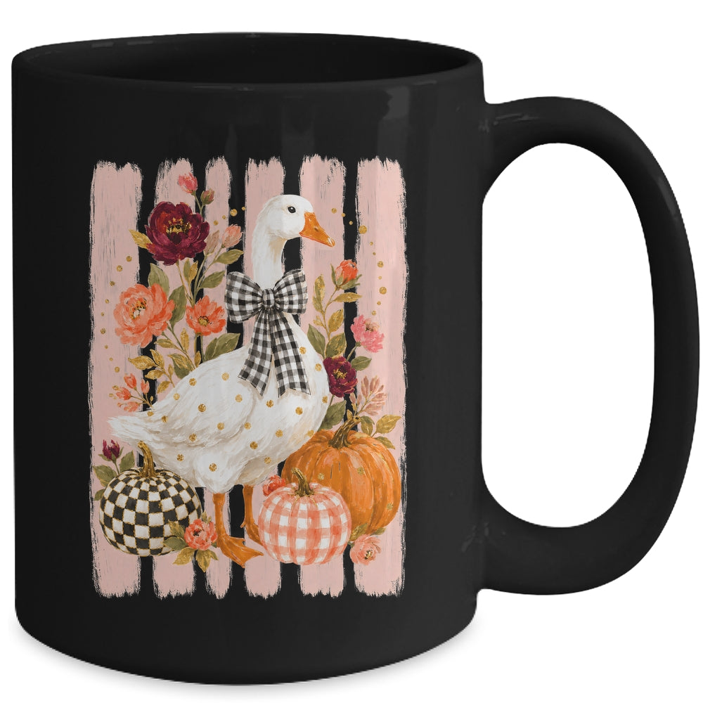 Preppy Fall Autumn Silly Goose Pumpkin Thanksgiving Coquette Mug | teecentury