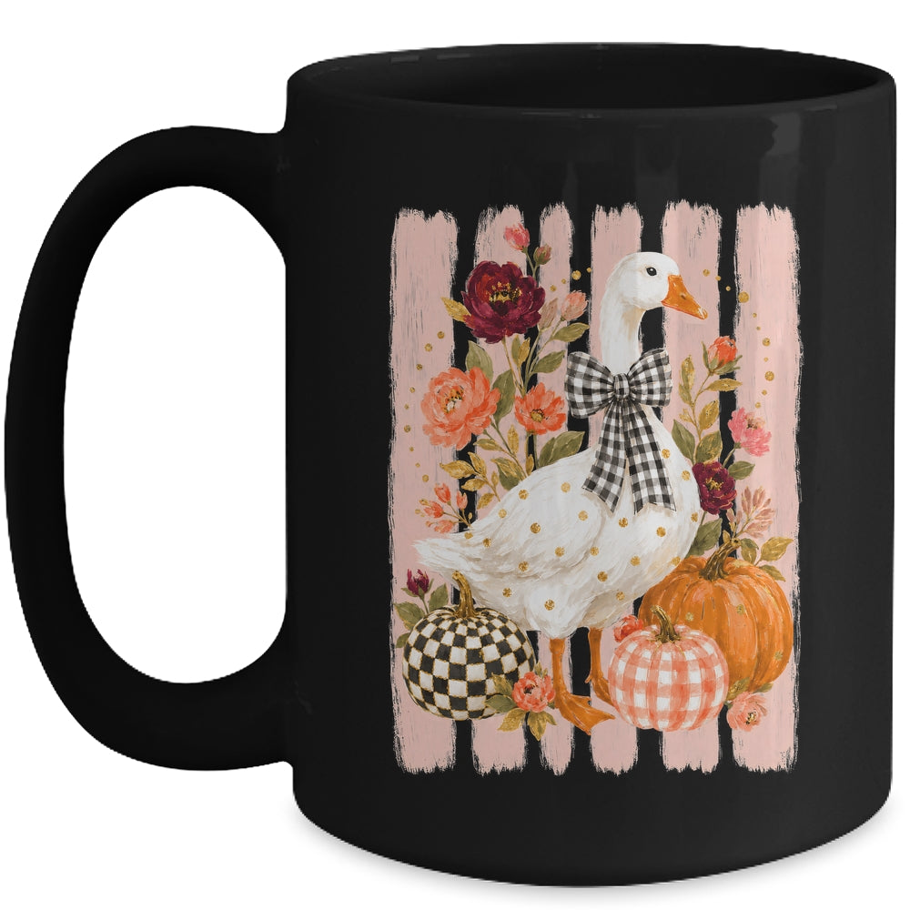 Preppy Fall Autumn Silly Goose Pumpkin Thanksgiving Coquette Mug | teecentury