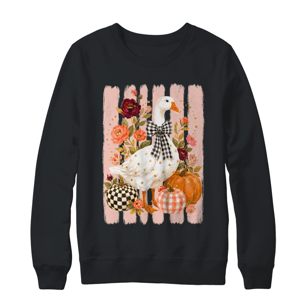 Preppy Fall Autumn Silly Goose Pumpkin Thanksgiving Coquette Shirt & Sweatshirt | teecentury