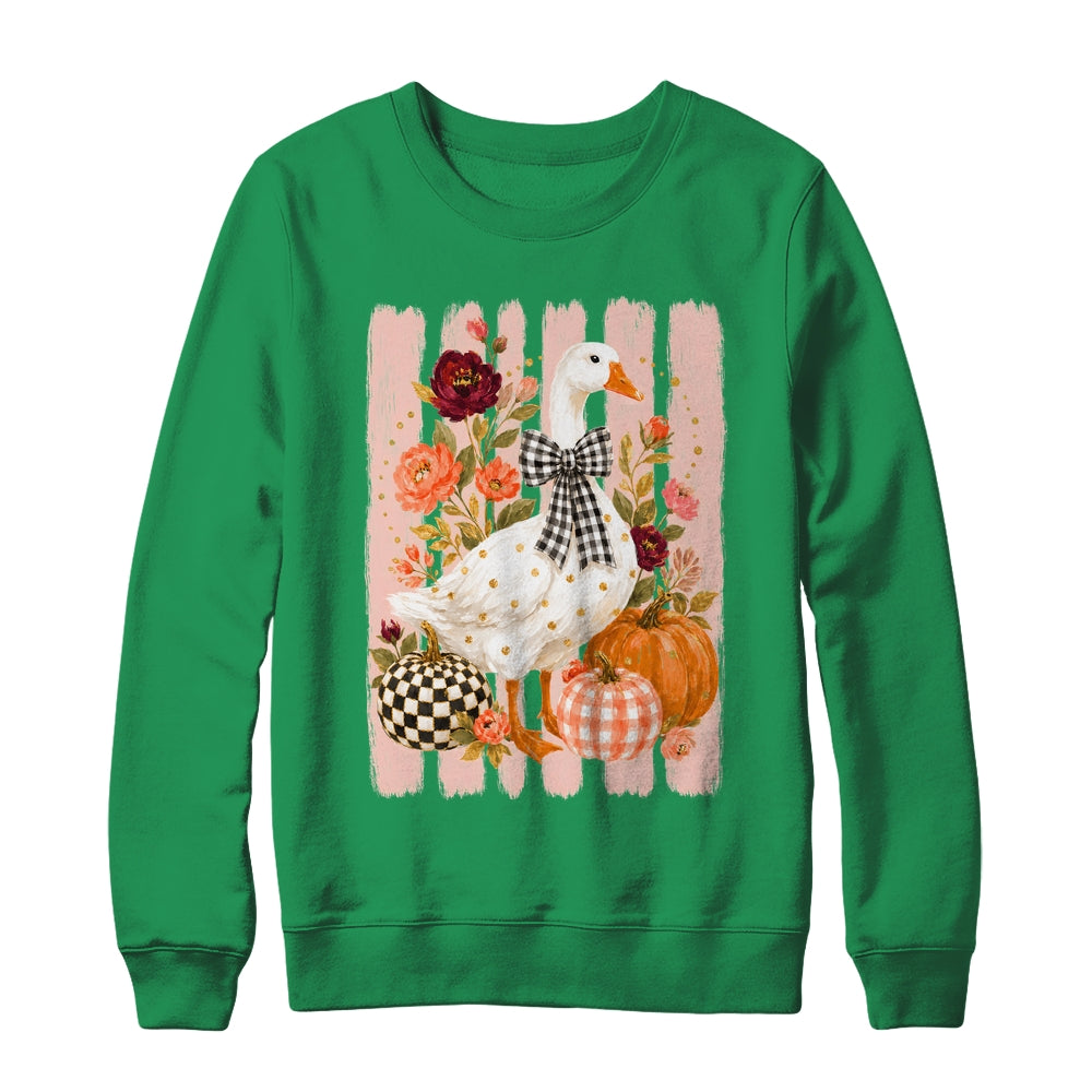 Preppy Fall Autumn Silly Goose Pumpkin Thanksgiving Coquette Shirt & Sweatshirt | teecentury