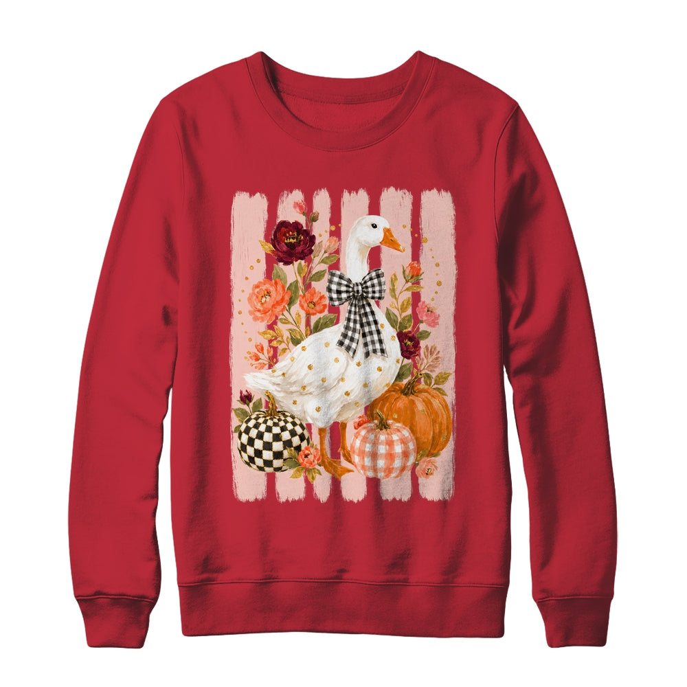 Preppy Fall Autumn Silly Goose Pumpkin Thanksgiving Coquette Shirt & Sweatshirt | teecentury
