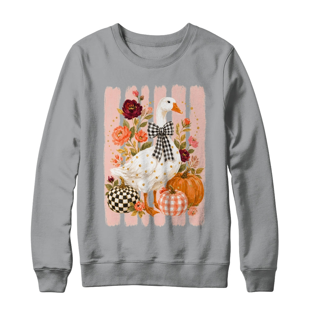 Preppy Fall Autumn Silly Goose Pumpkin Thanksgiving Coquette Shirt & Sweatshirt | teecentury
