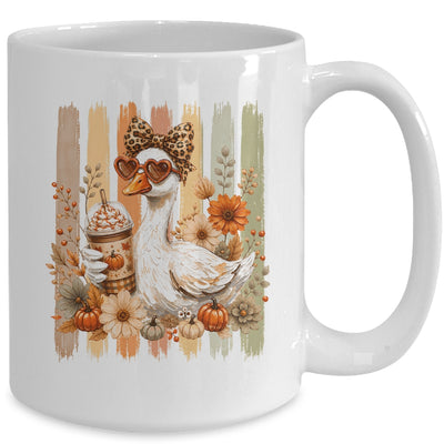 Preppy Fall Goose Coquette Autumn Pumpkin Spice Latte Retro Mug | teecentury