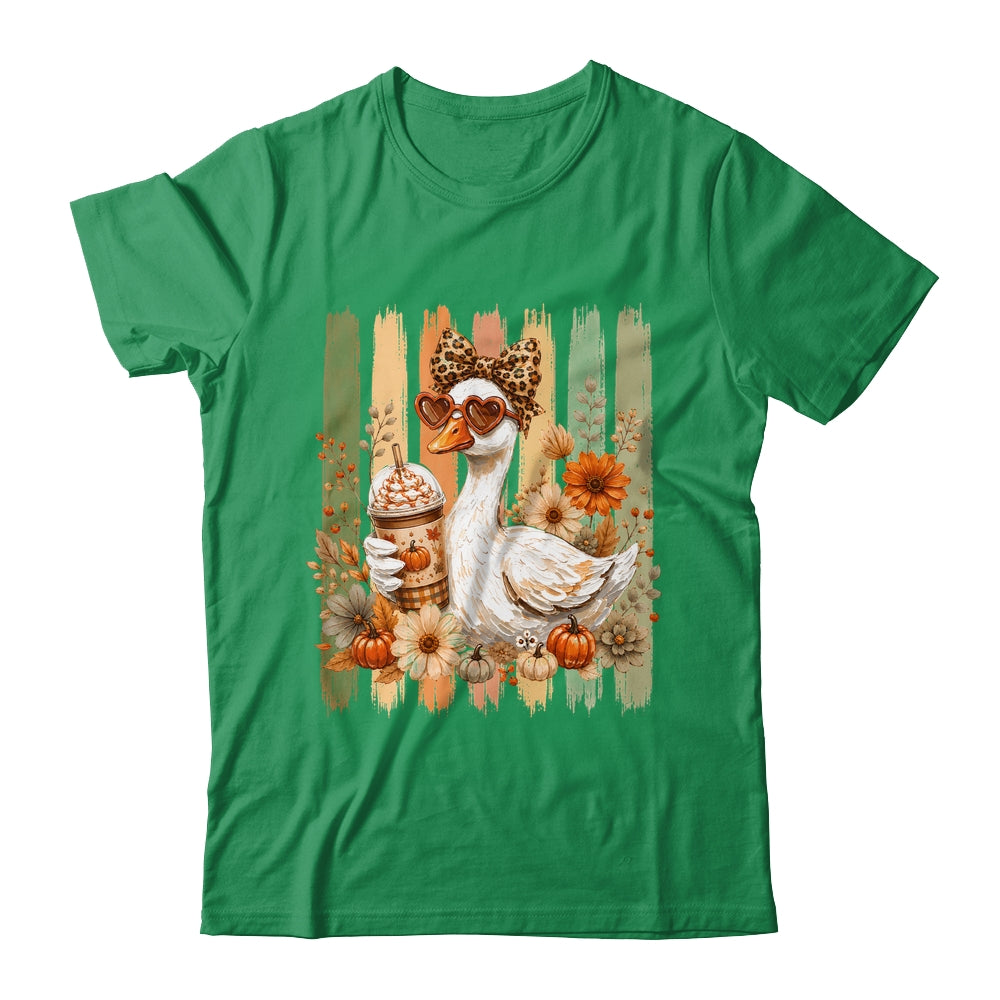 Preppy Fall Goose Coquette Autumn Pumpkin Spice Latte Retro Shirt & Sweatshirt | teecentury