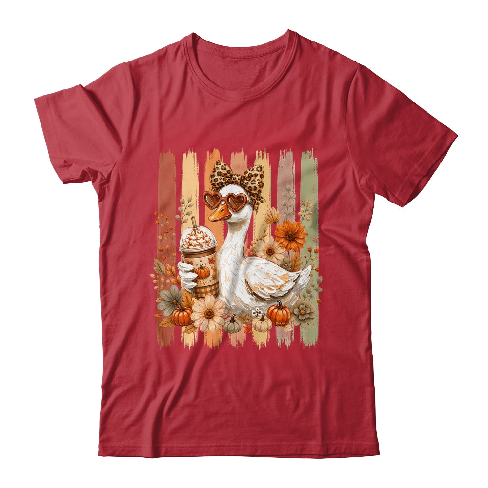 Preppy Fall Goose Coquette Autumn Pumpkin Spice Latte Retro Shirt & Sweatshirt | teecentury