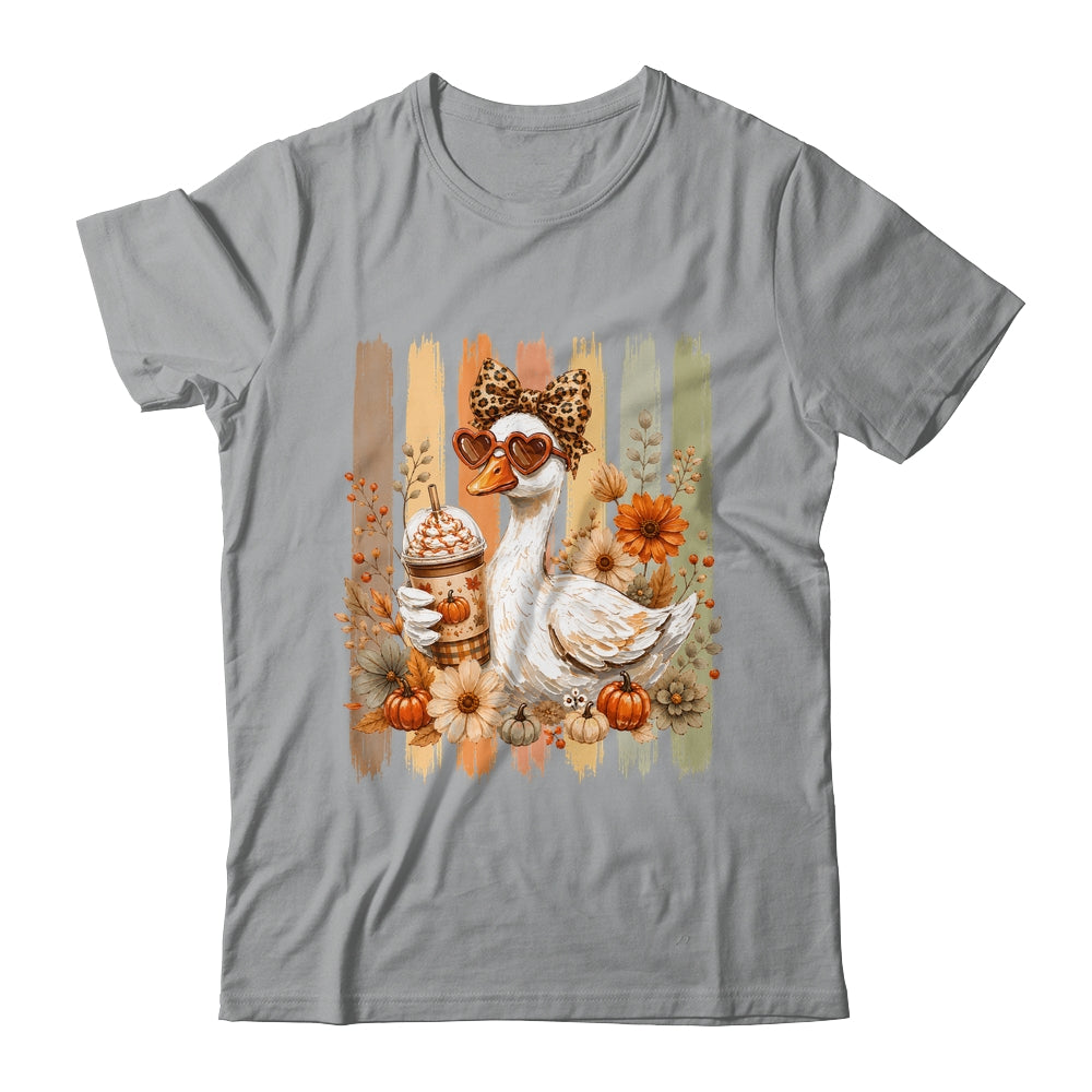 Preppy Fall Goose Coquette Autumn Pumpkin Spice Latte Retro Shirt & Sweatshirt | teecentury