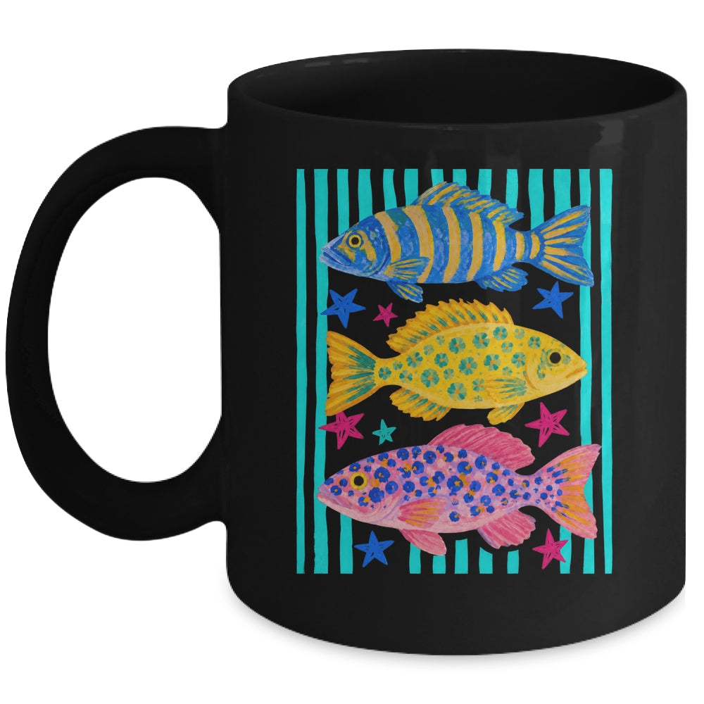 Preppy Fish Retro Summertime Travel Beach Vacation Fishing Mug | teecentury