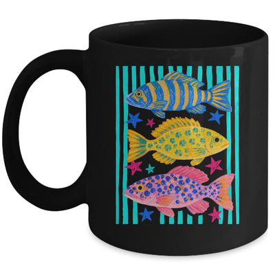 Preppy Fish Retro Summertime Travel Beach Vacation Fishing Mug | teecentury