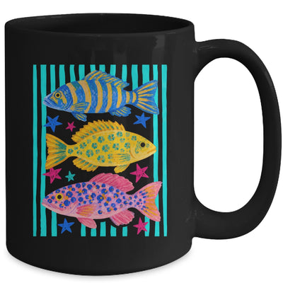 Preppy Fish Retro Summertime Travel Beach Vacation Fishing Mug | teecentury