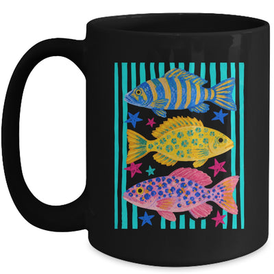 Preppy Fish Retro Summertime Travel Beach Vacation Fishing Mug | teecentury