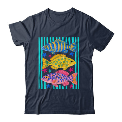 Preppy Fish Retro Summertime Travel Beach Vacation Fishing Shirt & Tank Top | teecentury