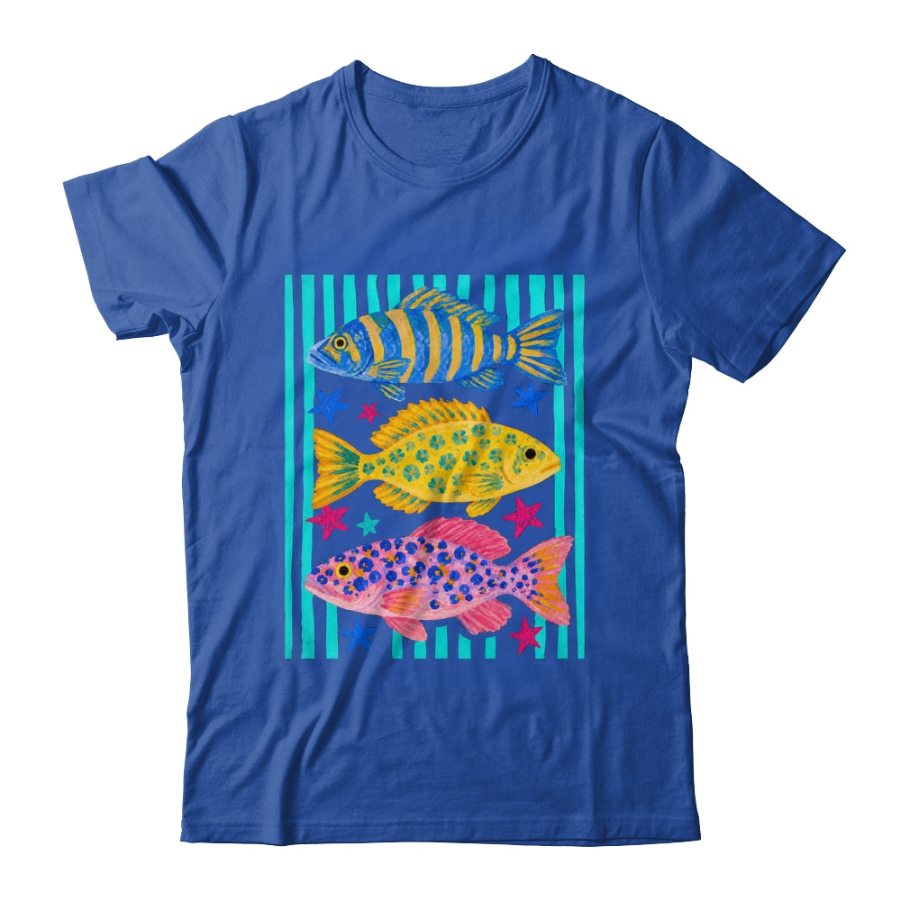 Preppy Fish Retro Summertime Travel Beach Vacation Fishing Shirt & Tank Top | teecentury