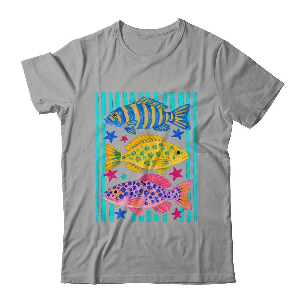 Preppy Fish Retro Summertime Travel Beach Vacation Fishing Shirt & Tank Top | teecentury