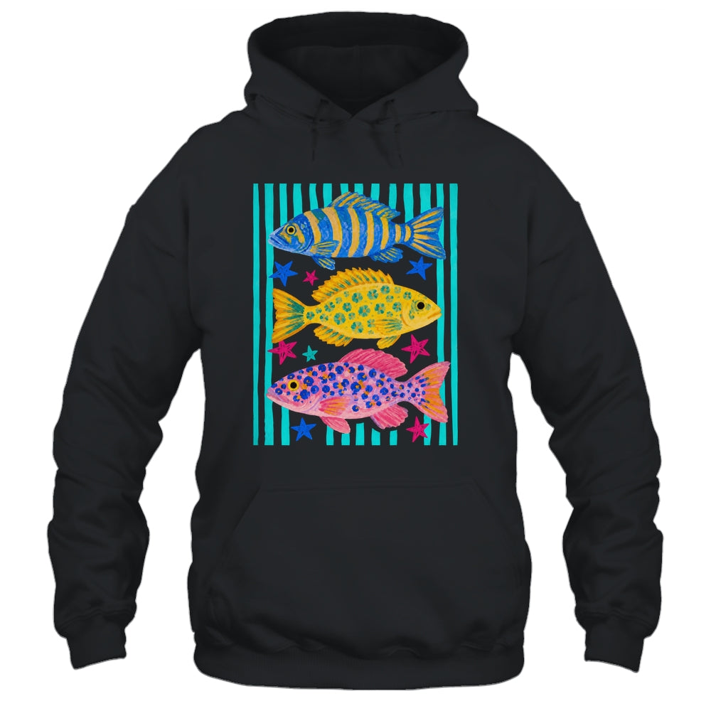 Preppy Fish Retro Summertime Travel Beach Vacation Fishing Shirt & Tank Top | teecentury