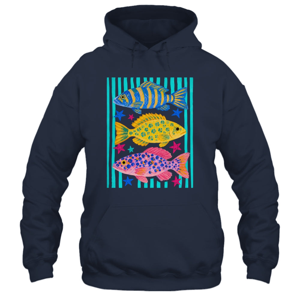 Preppy Fish Retro Summertime Travel Beach Vacation Fishing Shirt & Tank Top | teecentury