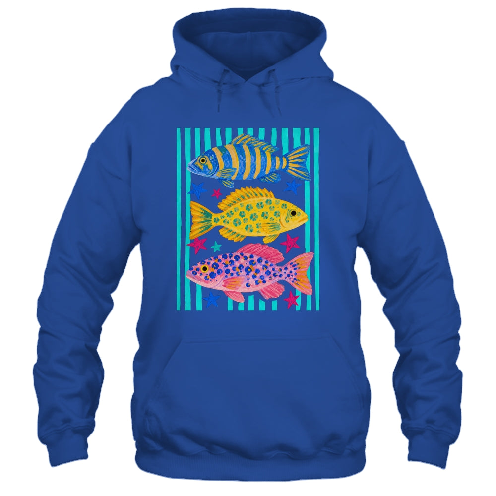 Preppy Fish Retro Summertime Travel Beach Vacation Fishing Shirt & Tank Top | teecentury