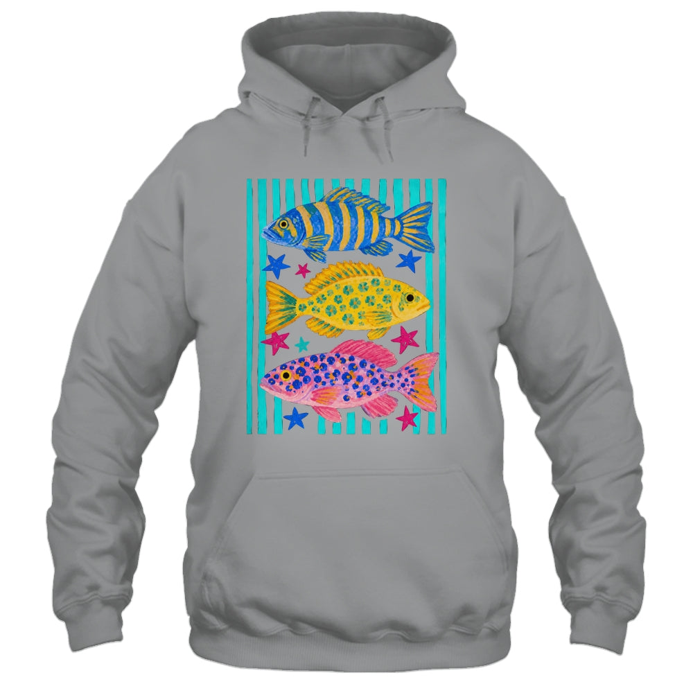 Preppy Fish Retro Summertime Travel Beach Vacation Fishing Shirt & Tank Top | teecentury