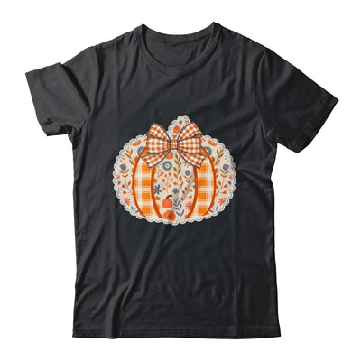 Preppy Floral Fall Pumpkin Vintage Floral Autumn Coquette Shirt & Sweatshirt | teecentury