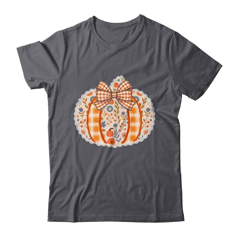 Preppy Floral Fall Pumpkin Vintage Floral Autumn Coquette Shirt & Sweatshirt | teecentury