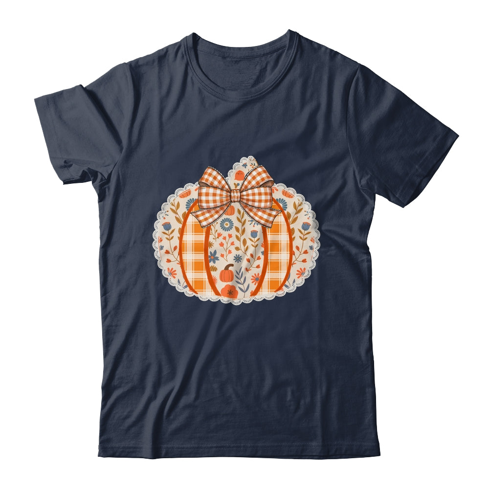 Preppy Floral Fall Pumpkin Vintage Floral Autumn Coquette Shirt & Sweatshirt | teecentury