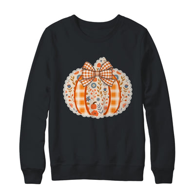 Preppy Floral Fall Pumpkin Vintage Floral Autumn Coquette Shirt & Sweatshirt | teecentury