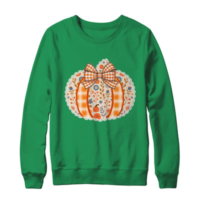 Preppy Floral Fall Pumpkin Vintage Floral Autumn Coquette Shirt & Sweatshirt | teecentury