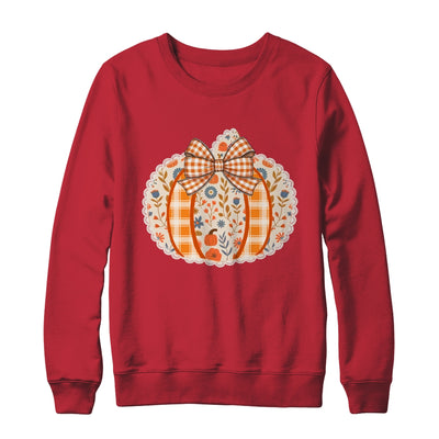 Preppy Floral Fall Pumpkin Vintage Floral Autumn Coquette Shirt & Sweatshirt | teecentury