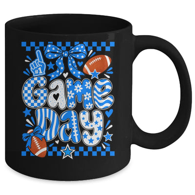 Preppy Game Day Football Girly Bow Team Spirit Girls Blue Mug | teecentury