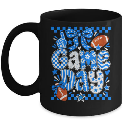 Preppy Game Day Football Girly Bow Team Spirit Girls Blue Mug | teecentury