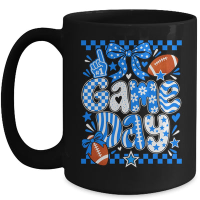 Preppy Game Day Football Girly Bow Team Spirit Girls Blue Mug | teecentury