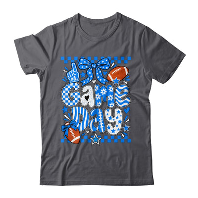 Preppy Game Day Football Girly Bow Team Spirit Girls Blue Shirt & Hoodie | teecentury