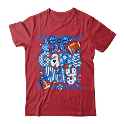 Preppy Game Day Football Girly Bow Team Spirit Girls Blue Shirt & Hoodie | teecentury