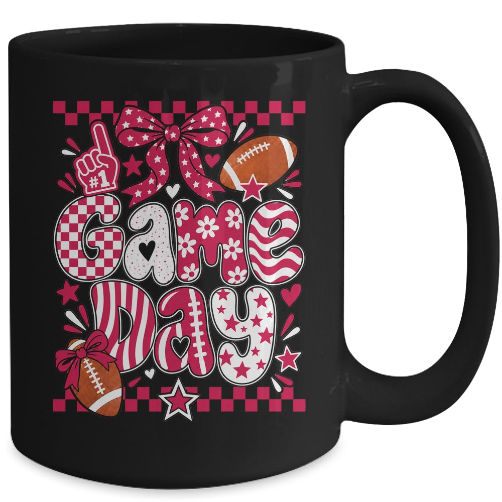 Preppy Game Day Football Girly Bow Team Spirit Girls Maroon Mug | teecentury