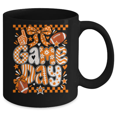Preppy Game Day Football Girly Bow Team Spirit Girls Orange Mug | teecentury