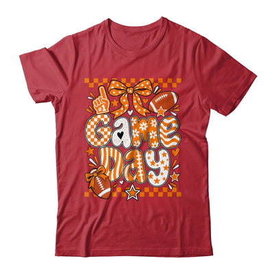 Preppy Game Day Football Girly Bow Team Spirit Girls Orange Shirt & Hoodie | teecentury