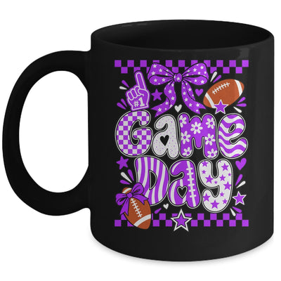 Preppy Game Day Football Girly Bow Team Spirit Girls Purple Mug | teecentury