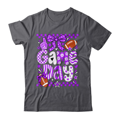 Preppy Game Day Football Girly Bow Team Spirit Girls Purple Shirt & Hoodie | teecentury